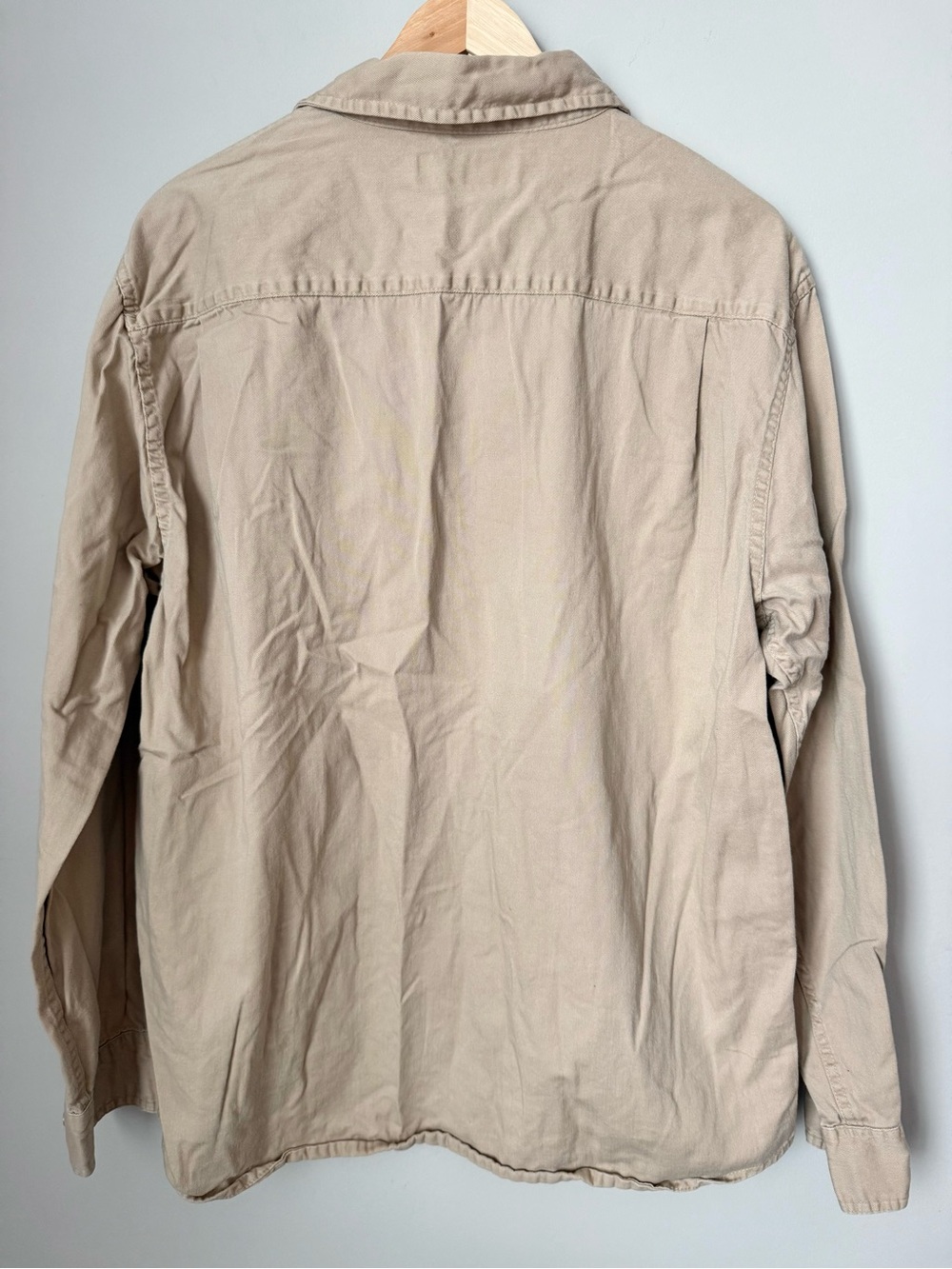 90s Vintage Khaki Wrangler Men’s Long-Sleeve Button-Up Shirt - Picture 4 of 4